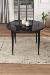 Hanah Home Mesa de Comedor Tor Black Marble
